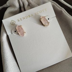 Kendra Scott Betty Rose quartz Stone Stud Earrings